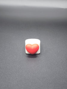 Red & White I Luv You Ring