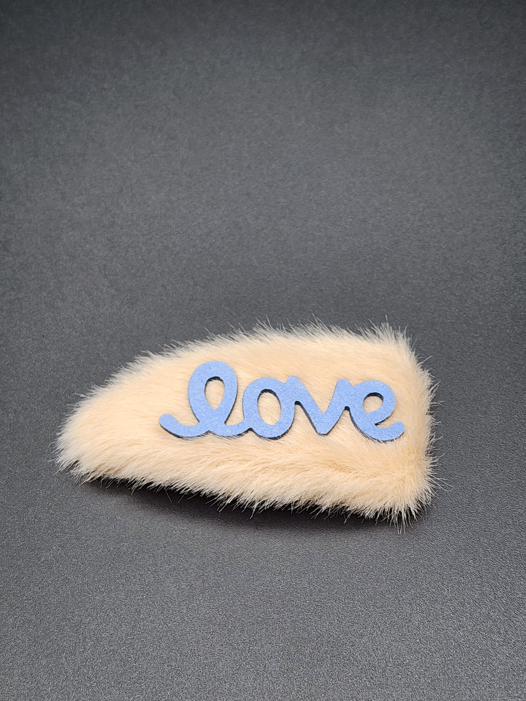 Cream Love Hair Clip