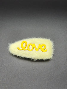 Bright Yellow Love Hair Clip