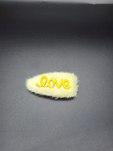 Bright Yellow Love Hair Clip