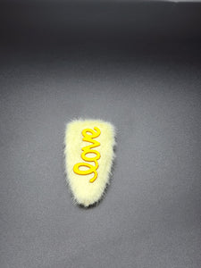 Bright Yellow Love Hair Clip