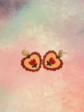 Load image into Gallery viewer, Heart Flower Earrings