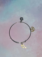Load image into Gallery viewer, Silver Bracelet With Gold Charms
