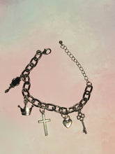 Load image into Gallery viewer, Silver Mixed Symbol Charm Bracelet