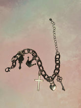 Load image into Gallery viewer, Silver Mixed Symbol Charm Bracelet