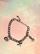 Load image into Gallery viewer, Silver Skull, Firefly, Mermaid Charm Bracelet