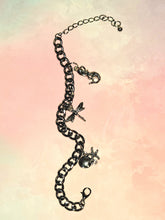 Load image into Gallery viewer, Silver Skull, Firefly, Mermaid Charm Bracelet