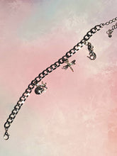 Load image into Gallery viewer, Silver Skull, Firefly, Mermaid Charm Bracelet