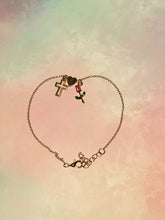 Load image into Gallery viewer, Gold Cross &amp; Rose Charm Anklet