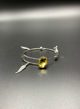 Load image into Gallery viewer, Silver Yellow Diamond Charm Bracelet