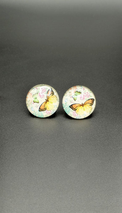 Colorful Butterfly Glass Earrings