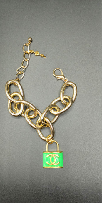 Large Gold Charm Bracelet