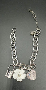 Silver 3 Charm Bracelet