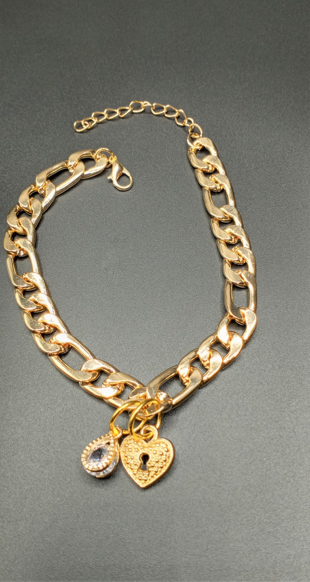 Gold Link Charm Ankle Bracelet