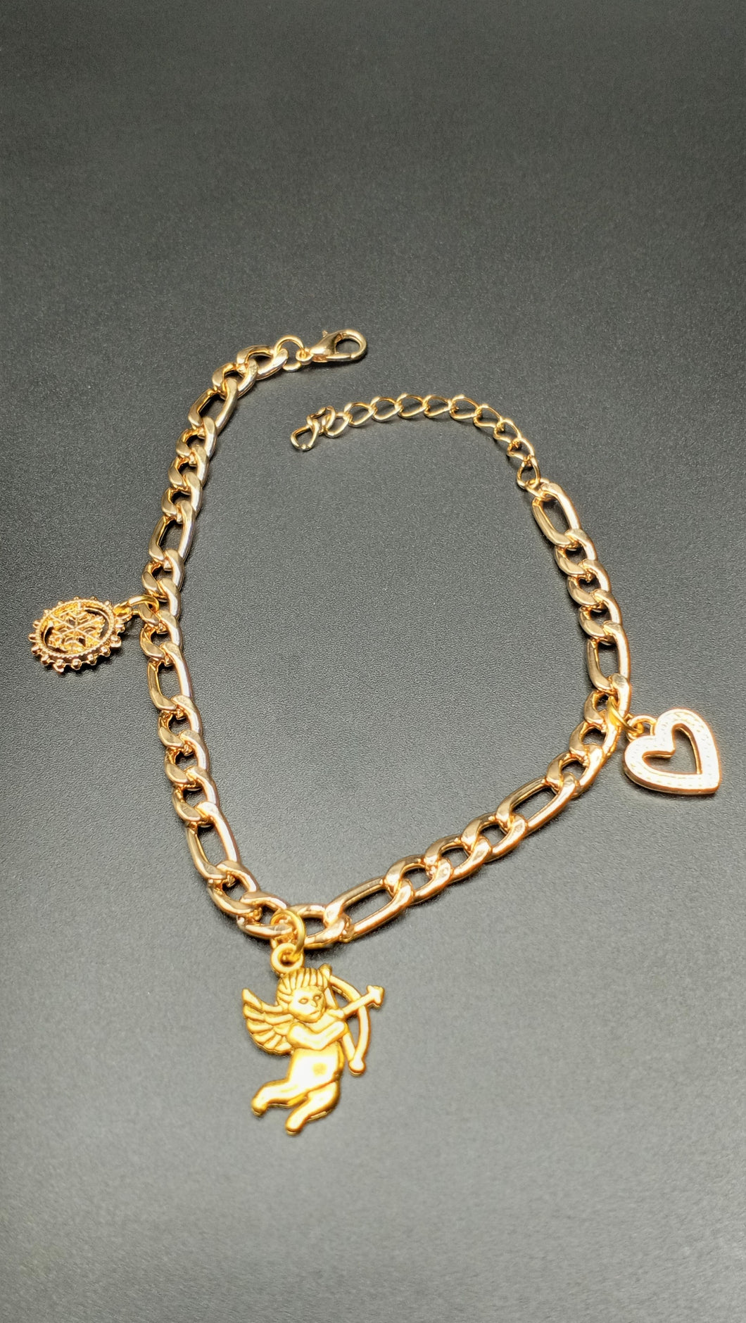 Gold Link Charm Ankle Bracelet