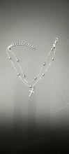 Load image into Gallery viewer, Silver Cross Ankle Bracelet