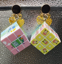 Load image into Gallery viewer, Multi Colored Cube Earrings