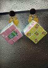 Load image into Gallery viewer, Multi Colored Cube Earrings