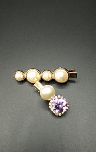 Two Set Gold/Pearl Hair Clips