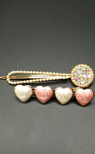 Two Set Gold/Multi Color Hair Clips