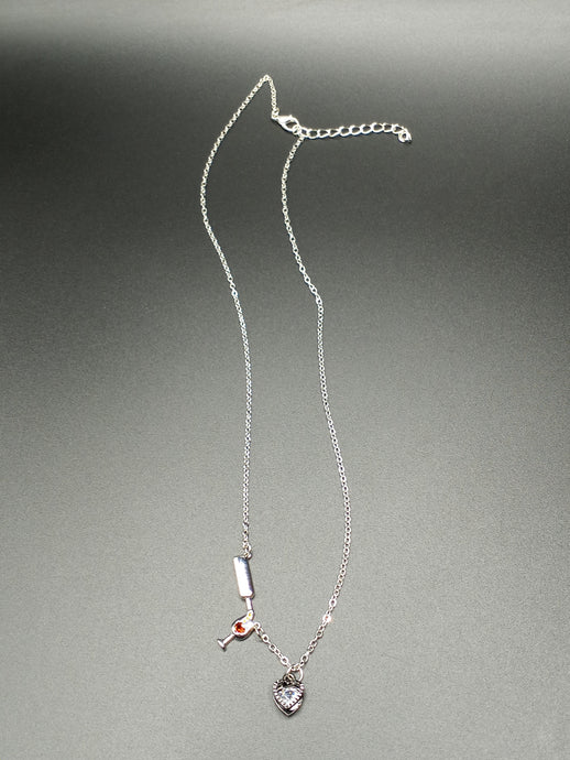 Silver Pendant Wine Necklace