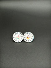 Load image into Gallery viewer, White Cupcake Glass Earrings