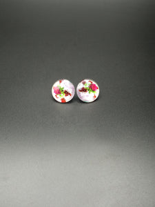 Large Flower Glass Stud Earrings