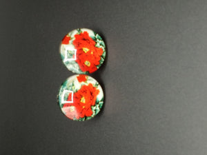 Large Flower Glass Stud Earrings