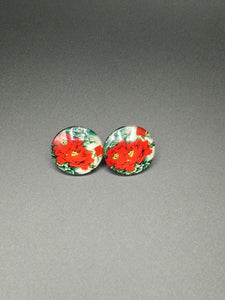 Large Flower Glass Stud Earrings