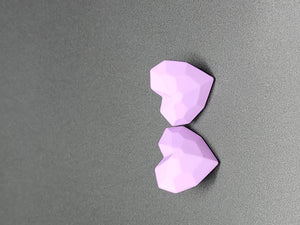 Lavender Heart Stud Earrings