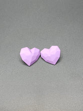 Load image into Gallery viewer, Lavender Heart Stud Earrings