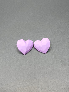Lavender Heart Stud Earrings