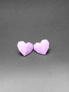 Lavender Heart Stud Earrings