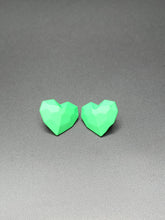 Load image into Gallery viewer, Green Heart Stud Earrings