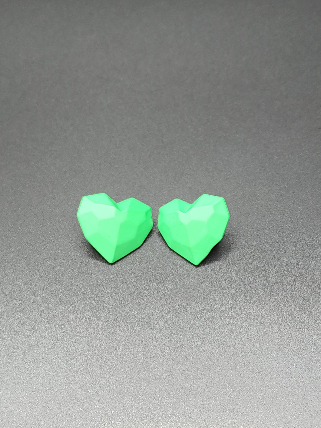 Green Heart Stud Earrings