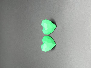 Green Heart Stud Earrings