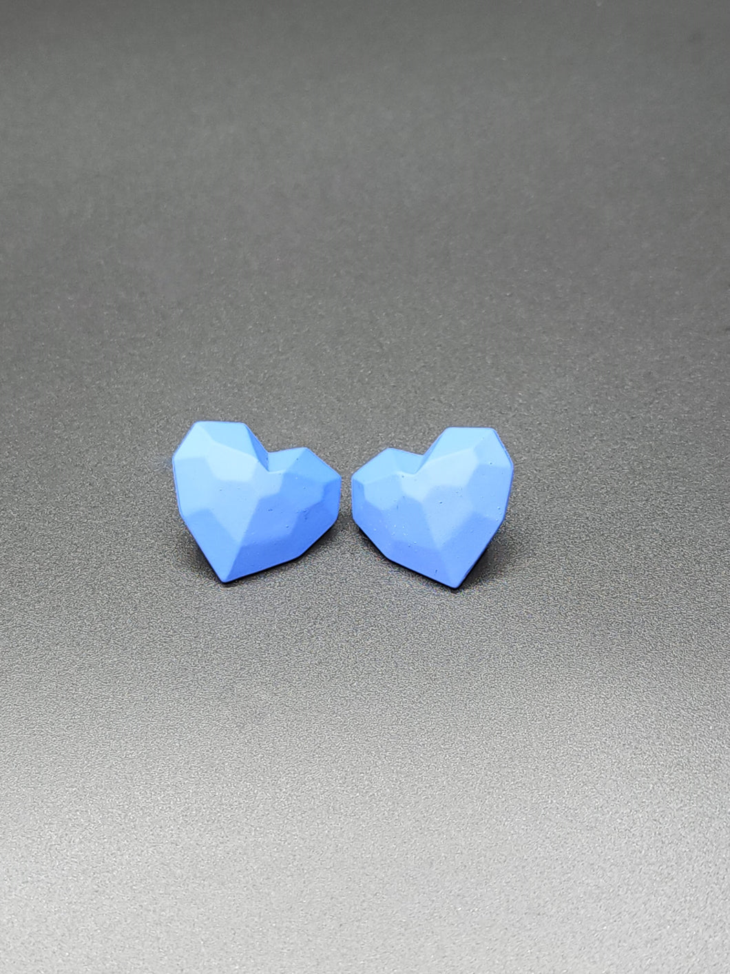 Blue Heart Stud Earrings