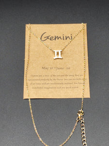 Gold Gemini Necklace