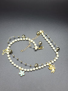 Pearl & Gold Charm Choker