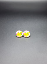Load image into Gallery viewer, Large Glass Colorful Flower Earrings