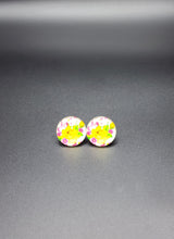 Load image into Gallery viewer, Large Glass Colorful Flower Earrings