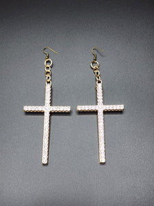 Gold Cross Earrings