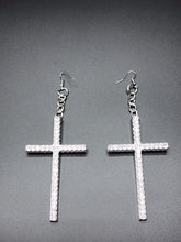Load image into Gallery viewer, Silver Cross Earrings