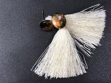 Load image into Gallery viewer, White Glass Silk Tassel Earrings