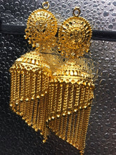 Load image into Gallery viewer, Gold Shingle Chandelier Earrings