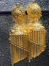 Load image into Gallery viewer, Gold Shingle Chandelier Earrings