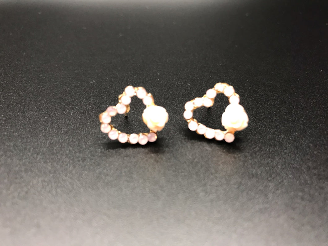 Pink Heart Stud Earrings