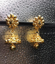 Load image into Gallery viewer, Gold Bell Chandelier Earrings