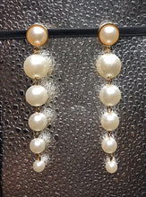 Load image into Gallery viewer, Long Pearl Earrings