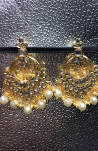 Gold Chandelier Pearl Earrings